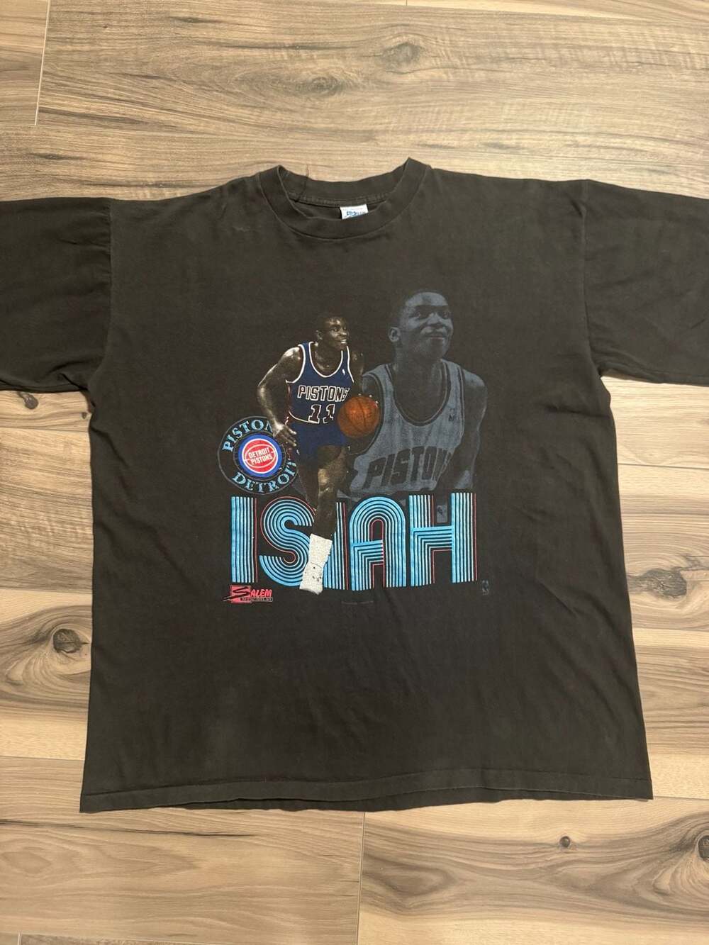 Vintage 90s Salem Sportswear Isiah Thomas Detroit Pistons NBA T-Shirt XXL